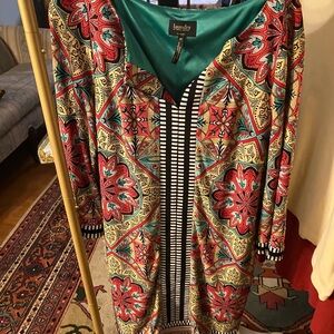 Laundry By Shelli Segal Teal and Black Dress